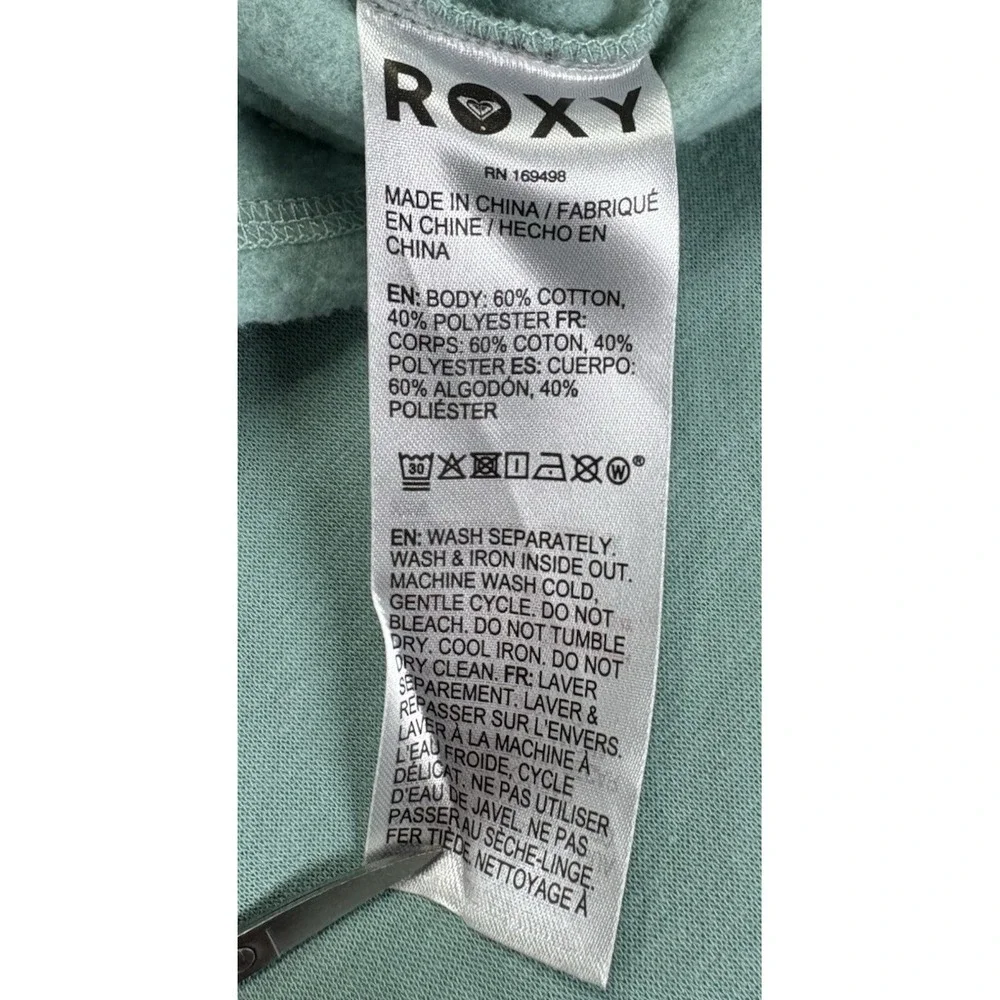 Roxy Womens XS Morning Hike Cropped Sweatshirt Blue Always Salty Fleece Beach